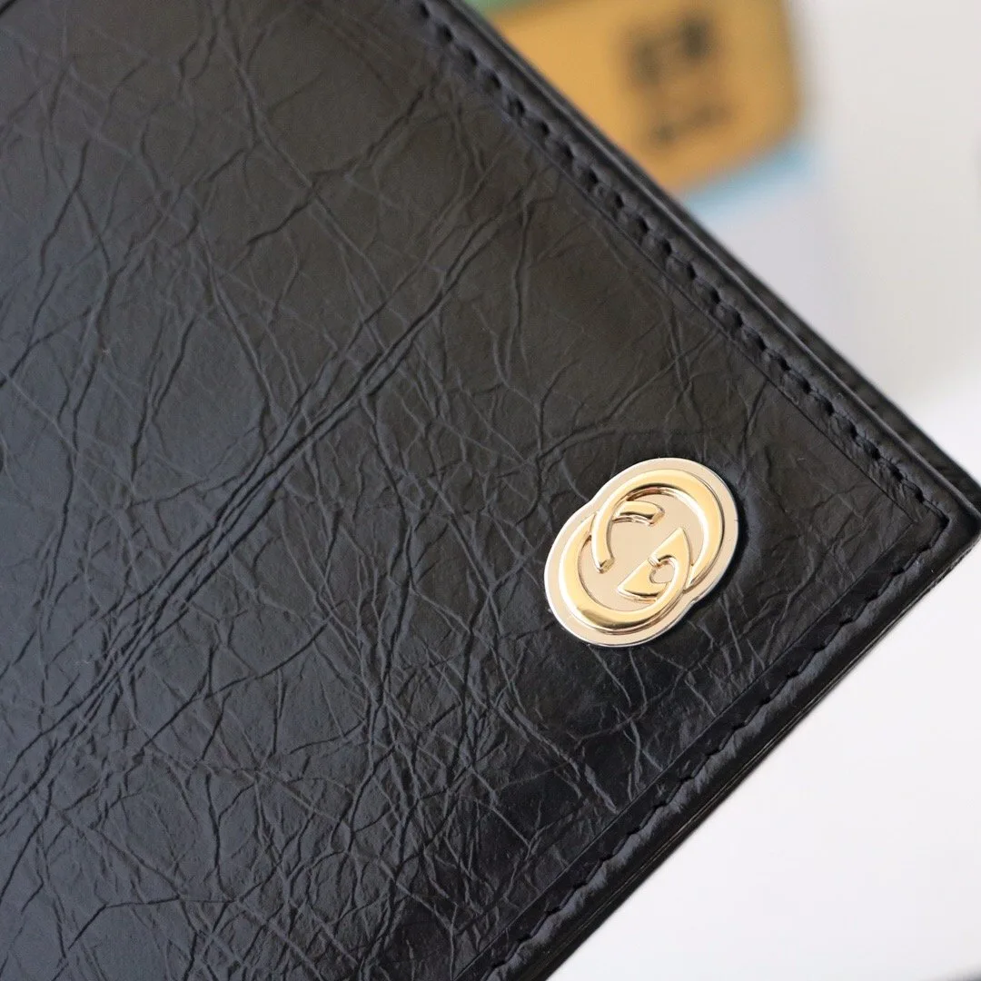 Gucci Bi-Fold Wallet Black with Interlocking G / - Image 5