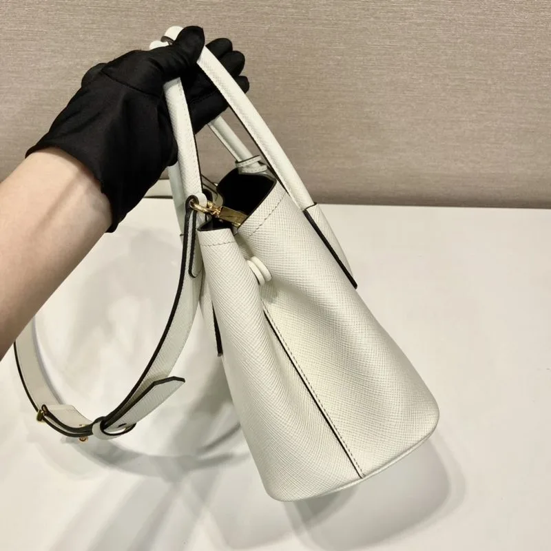 Prada Double Saffiano Mini Bag White - Image 5