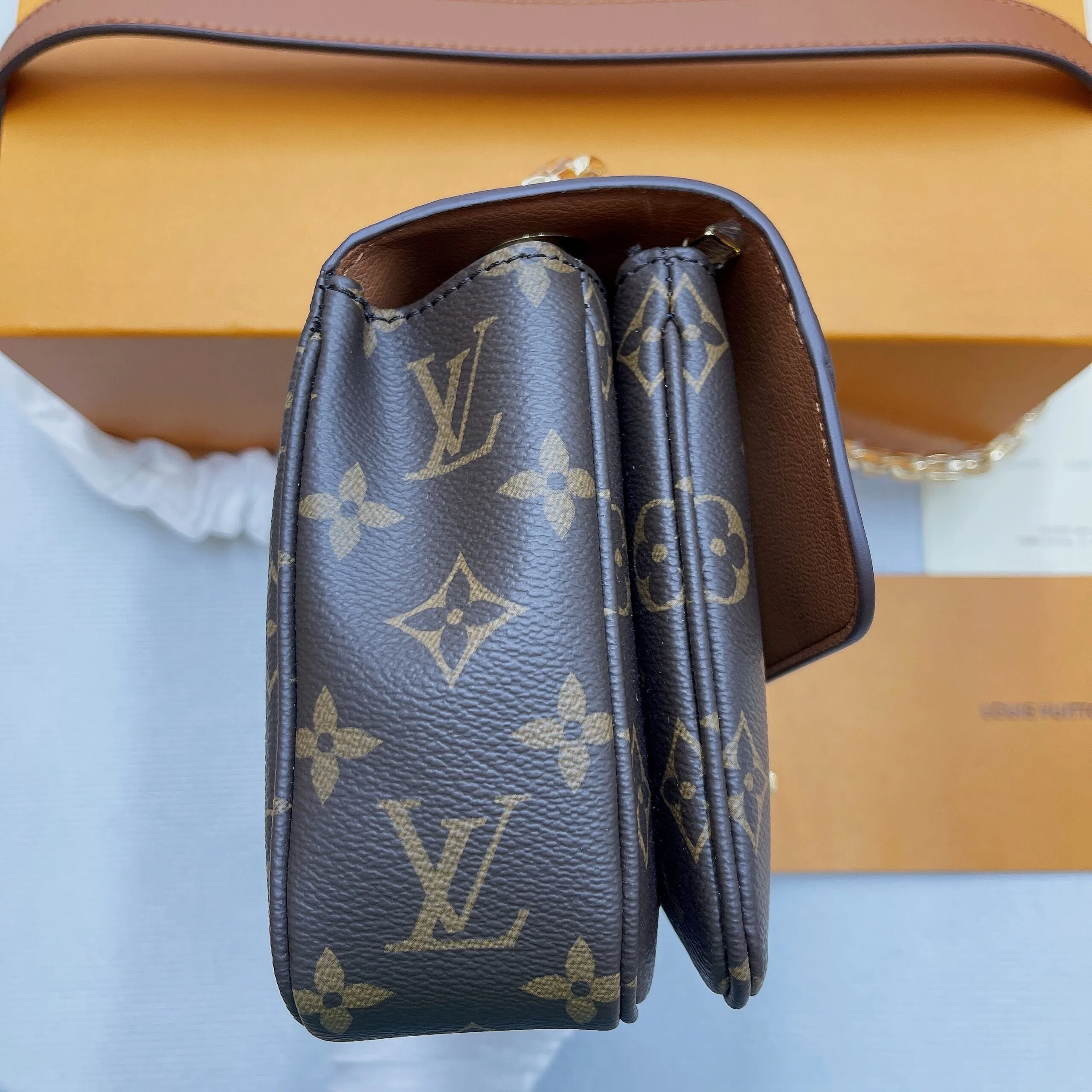 Louis Vuitton Marceau Crossbody Bag / Monogram Caramel Brown Gold Hardware - Image 9