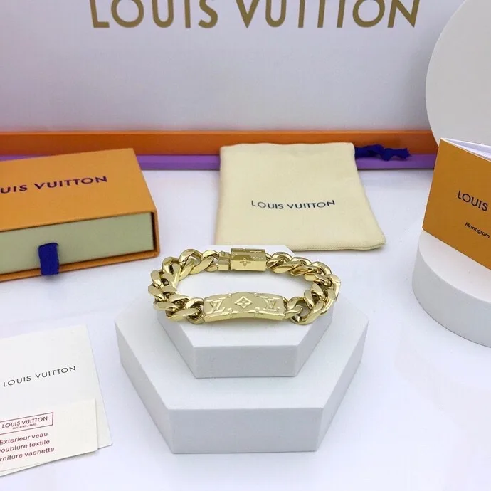 Louis Vuitton Monogram Chain Bracelet Gold Hardware - Image 5