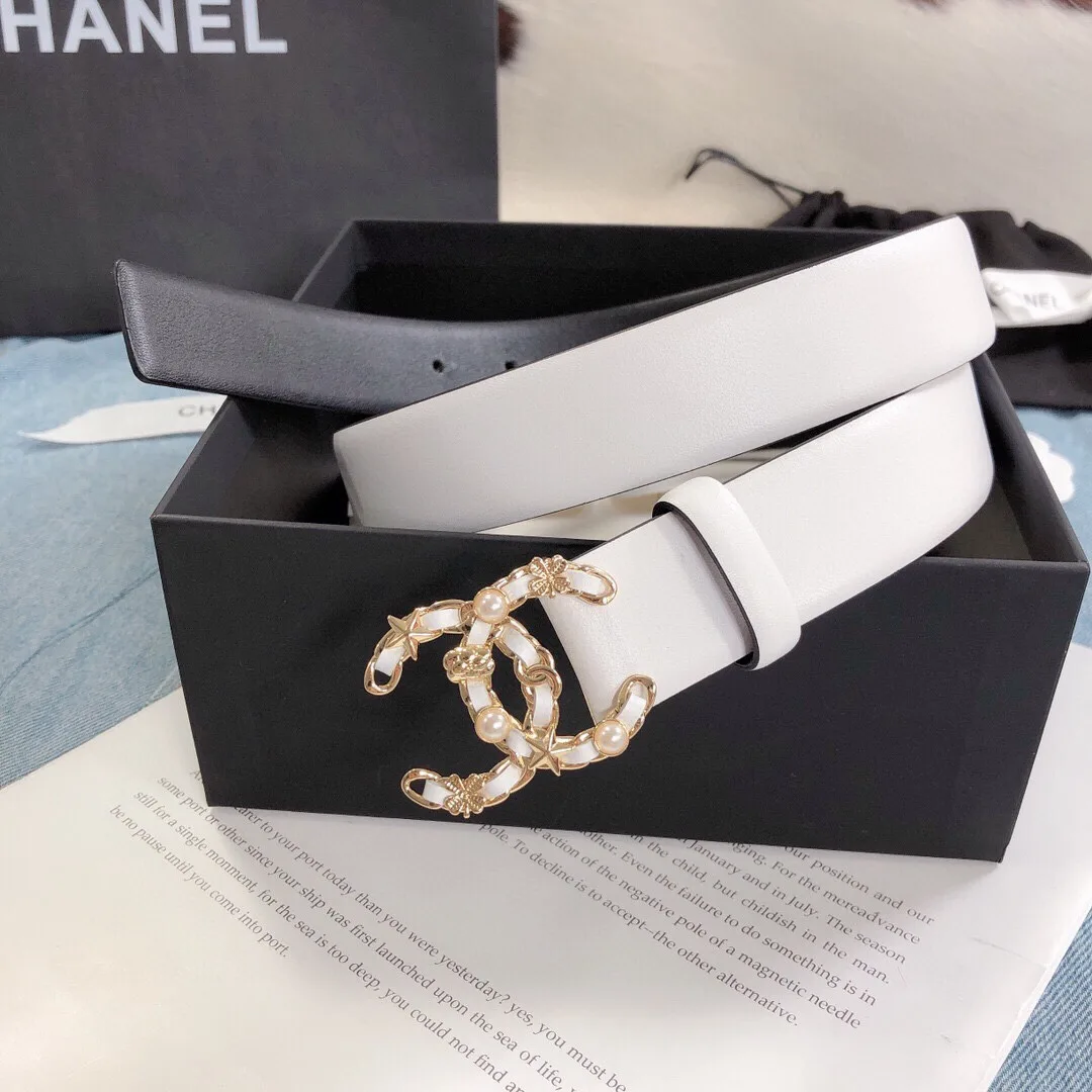 Chanel Belt With Double C Buckle White Gold Toned Hardware Women - Image 2