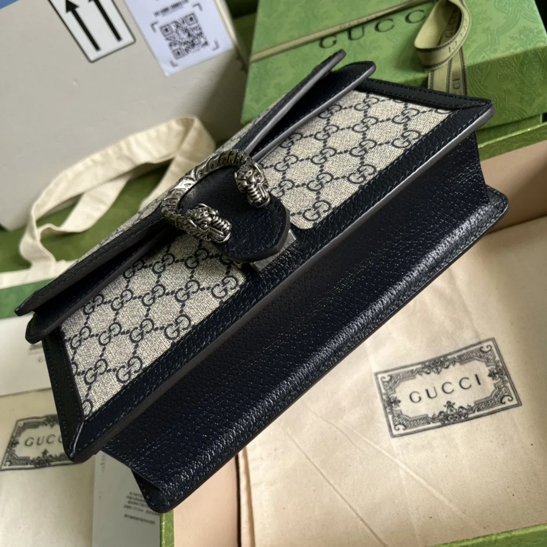 Gucci Dionysus Small Shoulder Bag / Beige/ Blue GG Supreme Canvas Antique Silver Hardware - Image 7