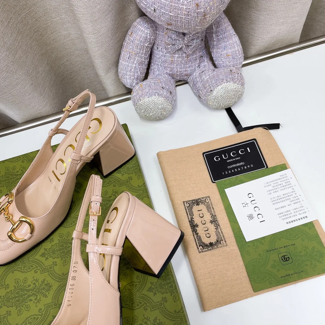 Gucci Women’s Mid-Heel Slingback With Horsebit Pink - Image 5