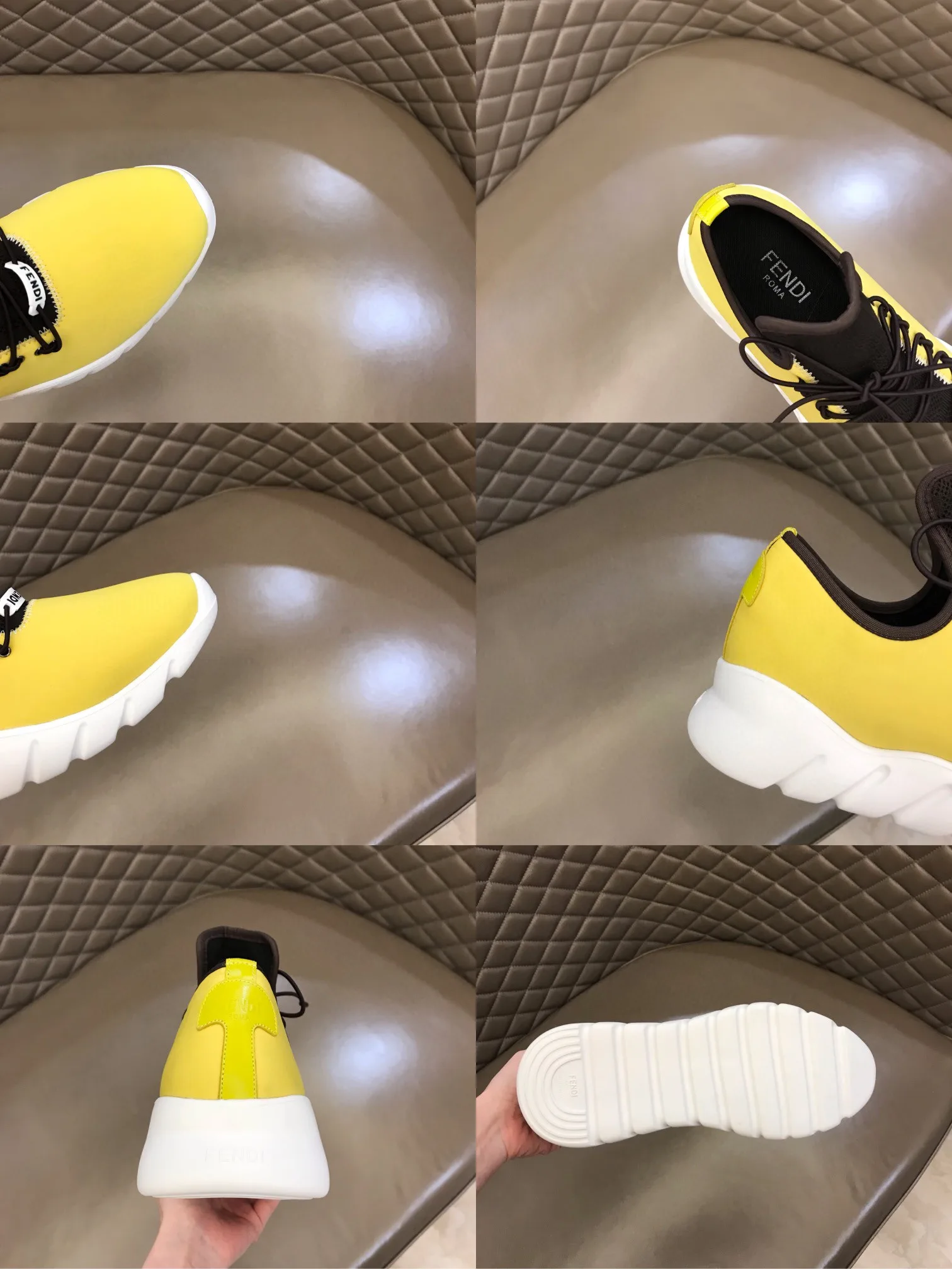 Fendi Force Low Tops Sneakers Light Yellow - Image 5