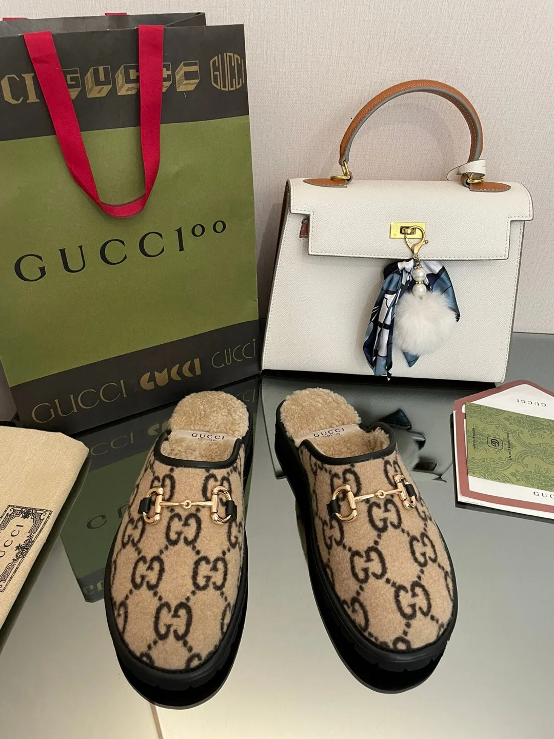 Gucci Men’s GG Slipper With Horsebit Brown GG Shoes - Image 7