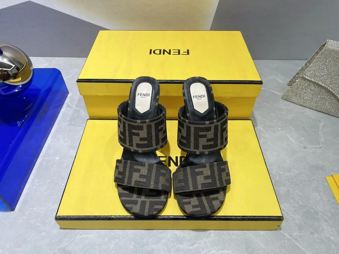 Fendi First Brown High-Heeled Sandals