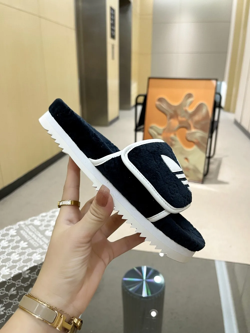 Alternative view of Gucci x Adidas Women’s GG Platform Sandal Black