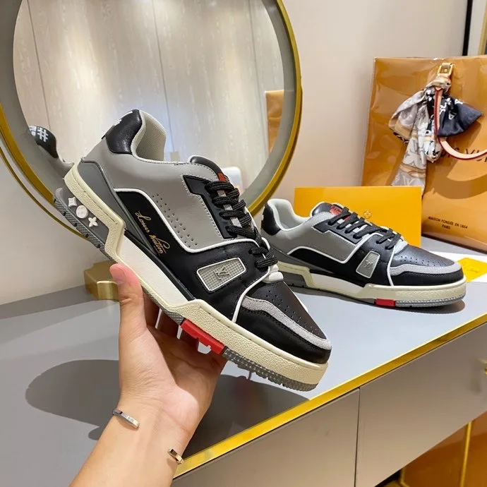 Louis Vuitton Trainer Sneaker Black/Grey Virgil Abloh - Image 5