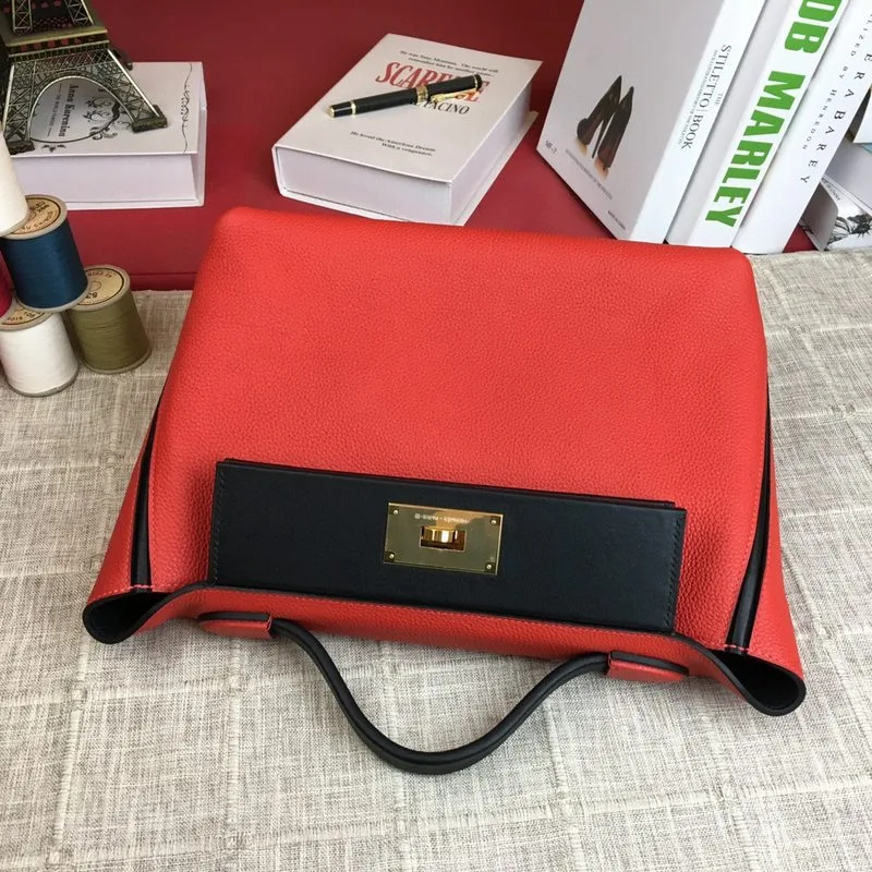 Hermes Clemence Swift Red Gold Toned Hardware - Image 7
