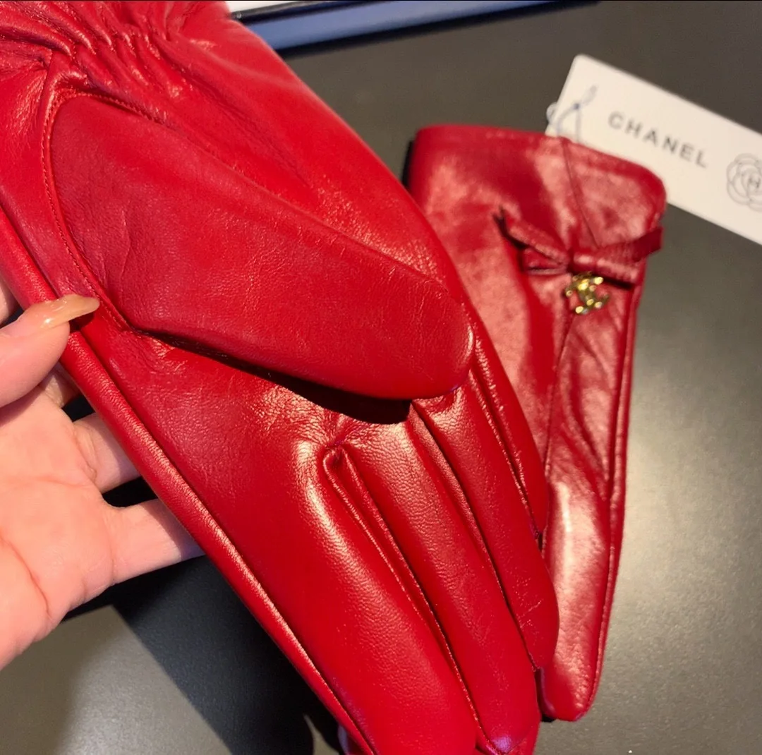 Chanel Gloves In Red - Image 8