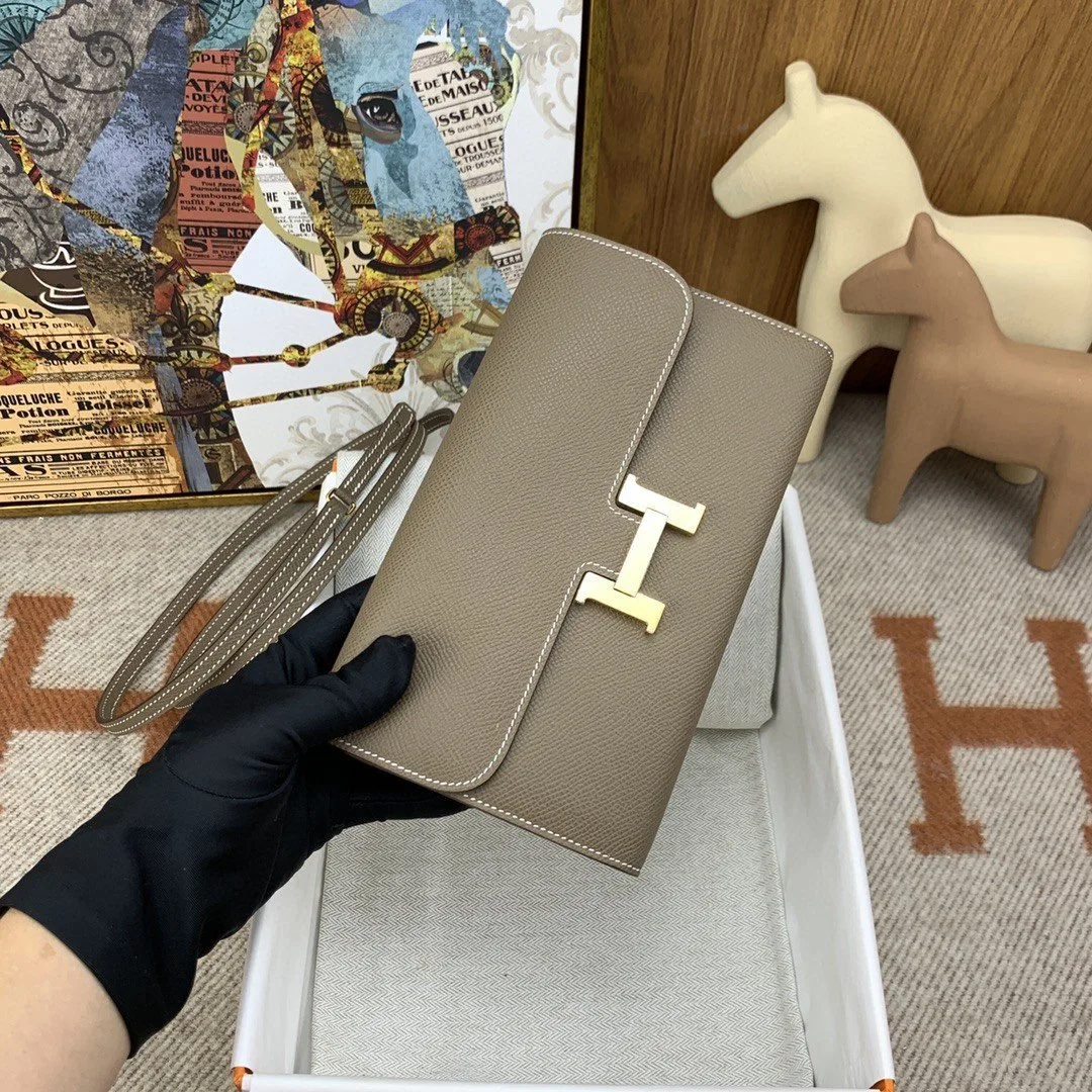 Hermes Constance Long Togo Wallet Brown, Gold Toned Hardware Bag - Image 3