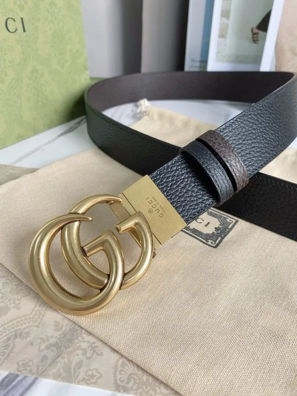 Gucci Reversible Belt With Double G Buckle Black/Light Brown, GG Women - Image 3