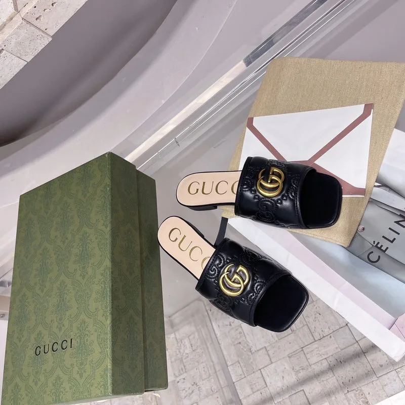 Alternative view of Gucci Womens Slide Sandal With Double G Black