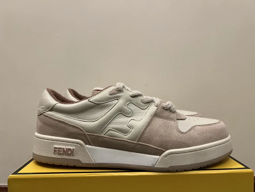 Fendi Match Low Tops Sneakers Beige/Brown 7E1493 - Image 9
