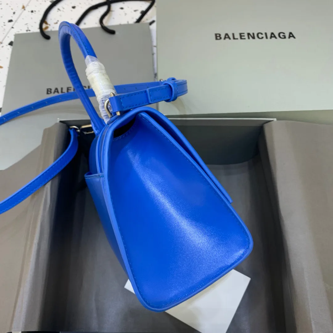 Balenciaga Hourglass Small Handbag In Dark Blue - Image 5