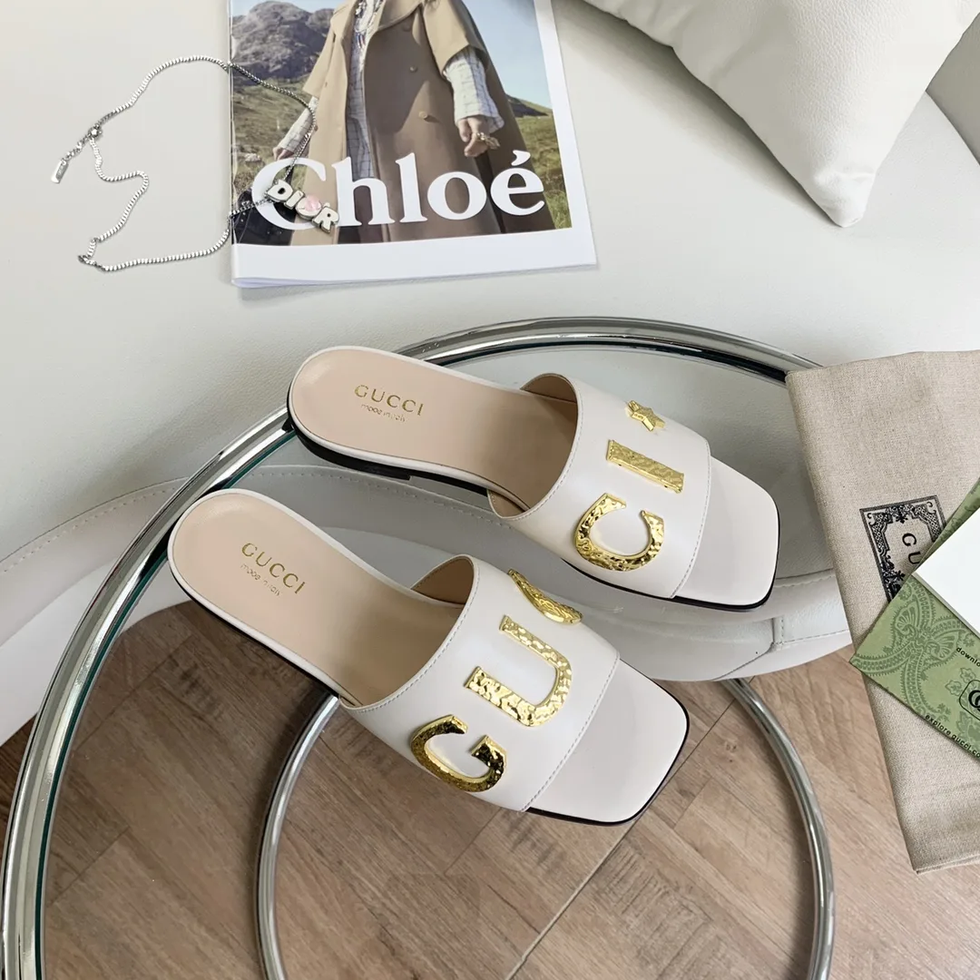 Gucci Women’s ‘Gucci’ Slide White GG - Image 3