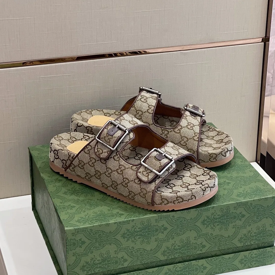 Gucci Women’s Slide Sandal With Straps Beige And Ebony - Image 3