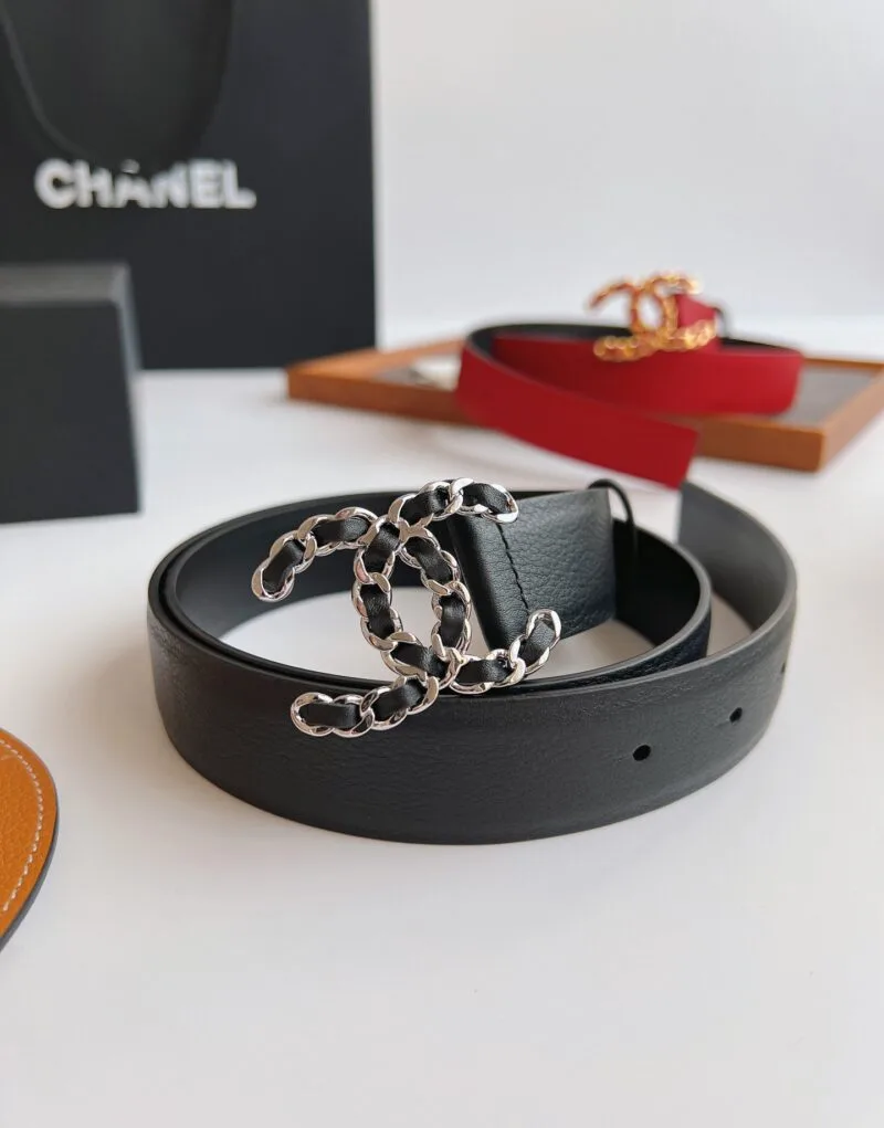 Chanel CC Chain Buckle Belt Black - Image 8