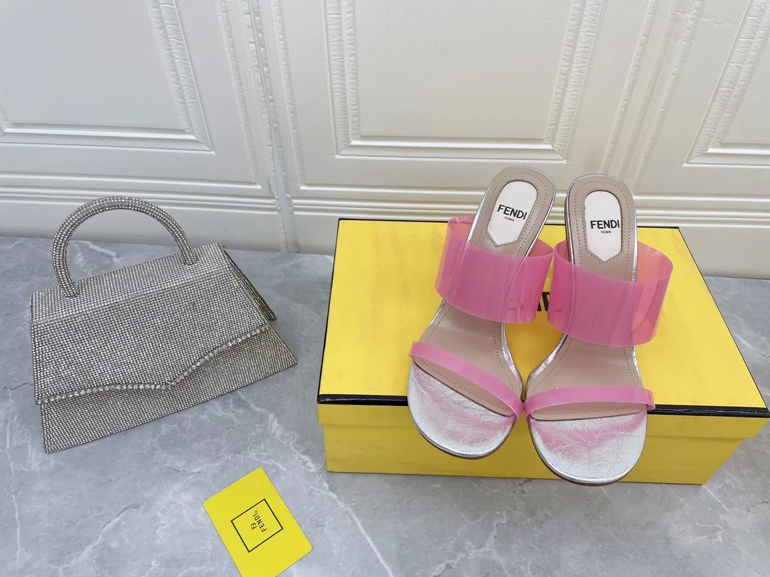 Fendi First Pink Transparent High-Heeled Sandals - Image 4