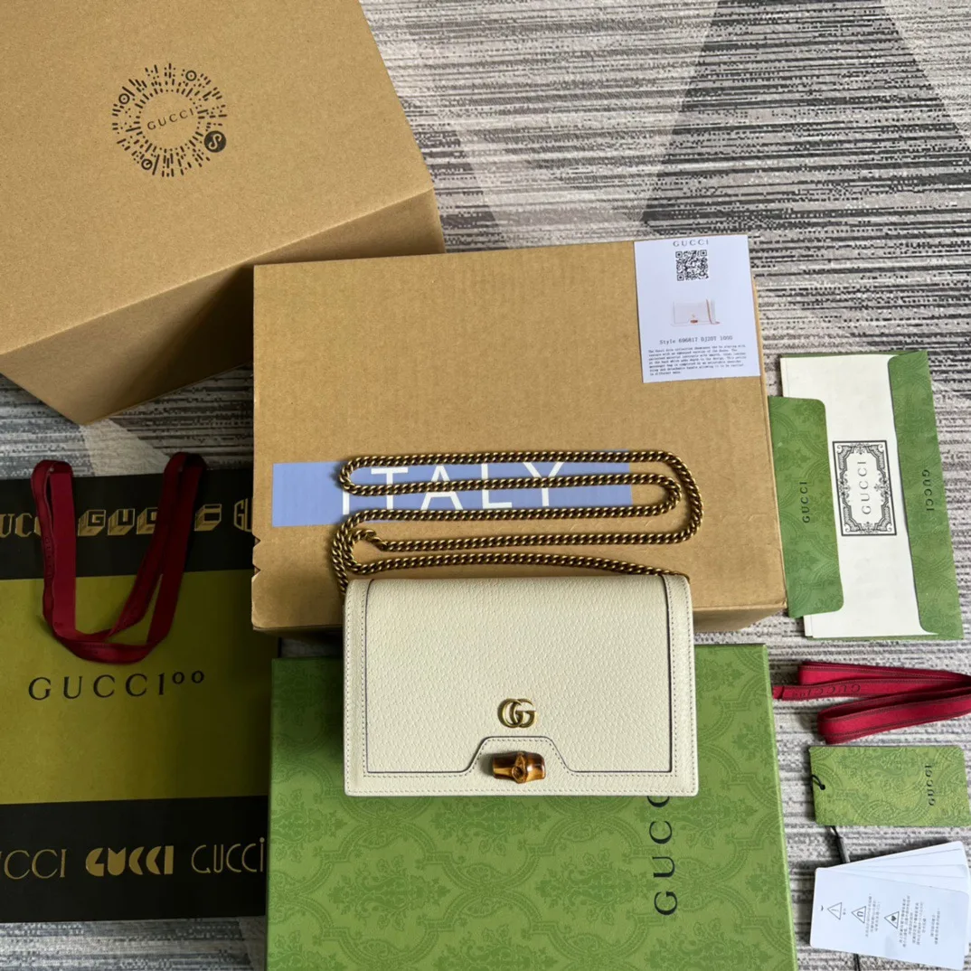 Gucci Diana Mini Bag With Bamboo White , / - Image 8