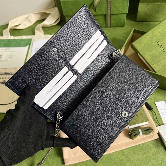 Gucci Horsebit 1955 Wallet With Chain Beige And Blue / - Image 9