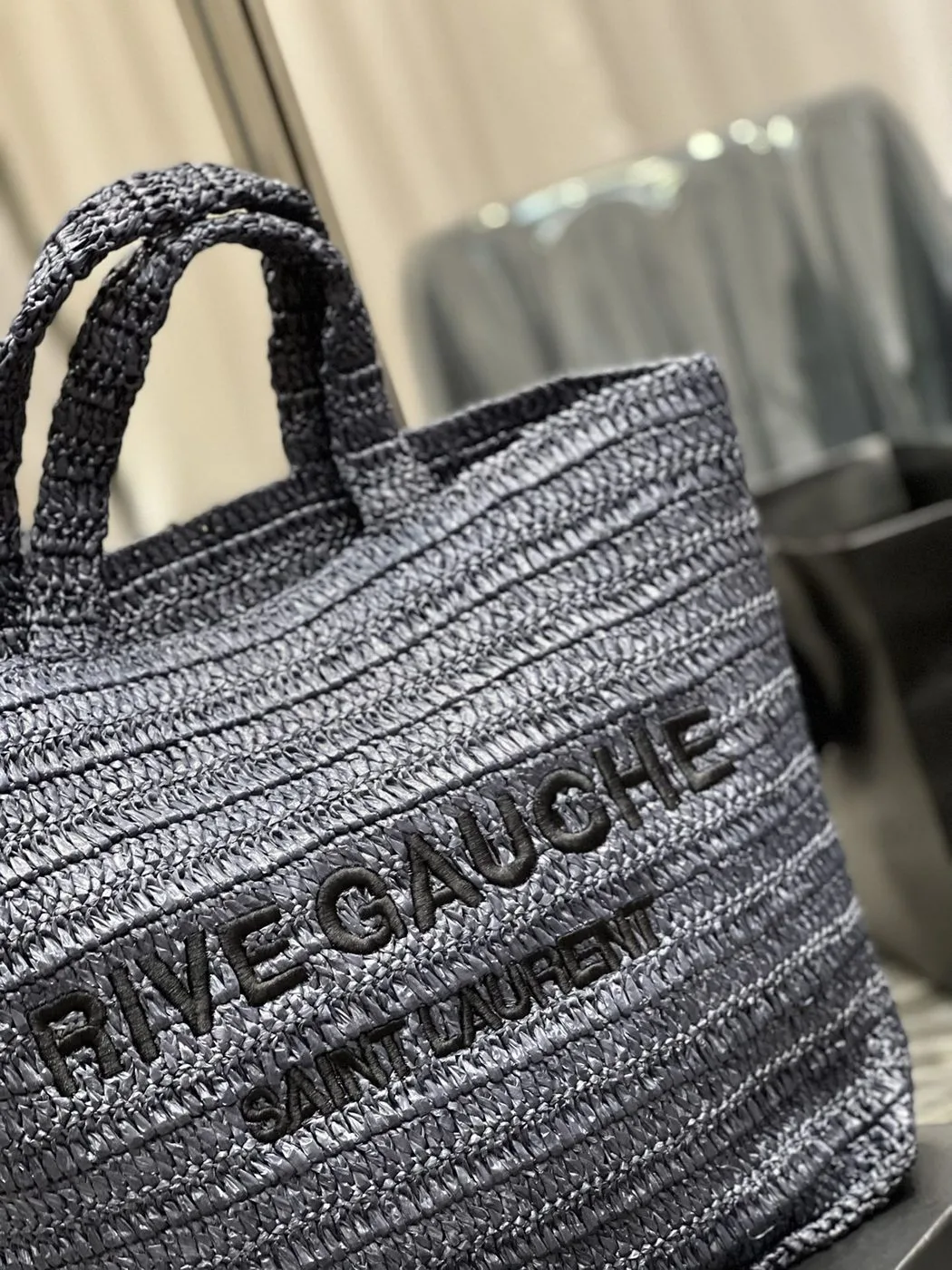 Alternative view of Saint Laurent Rive Gauche Supple Tote Bag Grey