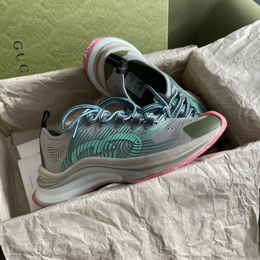 Gucci Run Men’s Sneaker Gray Orange - Image 6