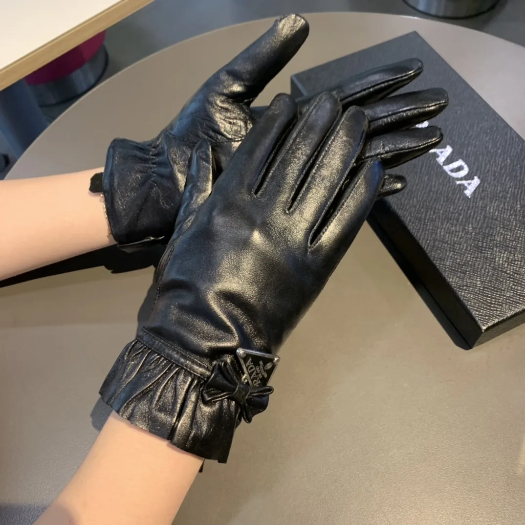 Prada Nappa Gloves In Black - Image 7