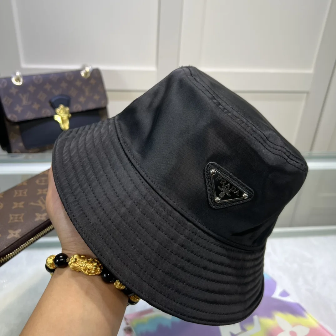 Prada Re-Nylon Bucket Hat Black Prada Hat 1HC137_2DMI_F0002 - Image 4