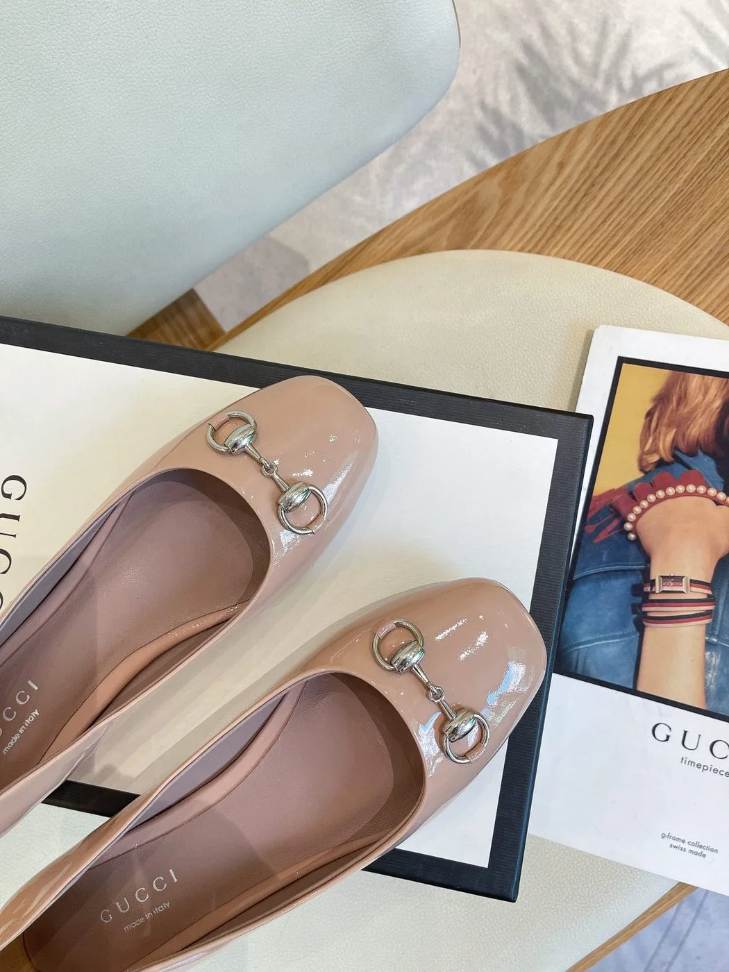 Gucci Women’s Ballet Flat With Horsebit Pink - Image 4