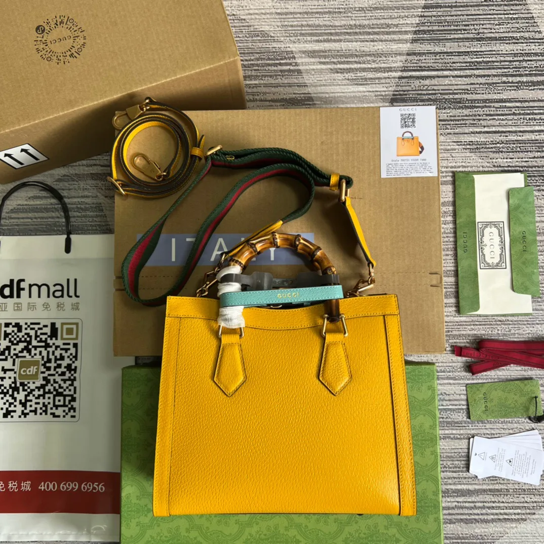 Gucci Diana Medium Tote Bag Yellow - Image 3
