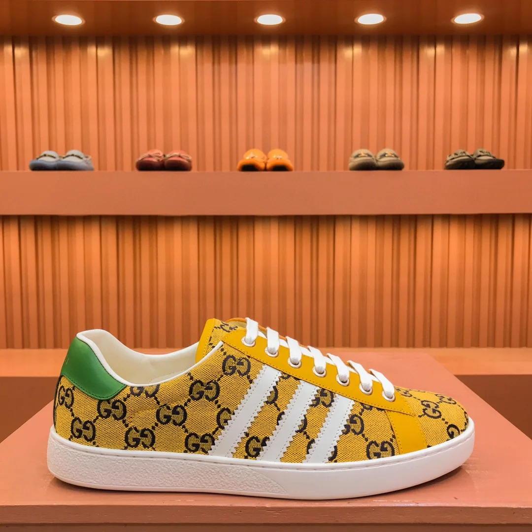 Gucci x Adidas Men’s With GG Sneakers Yellow - Image 2