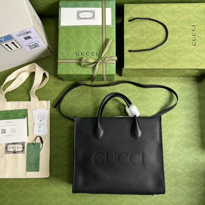 Gucci Small tote With Gucci Logo Black / GG - Image 9