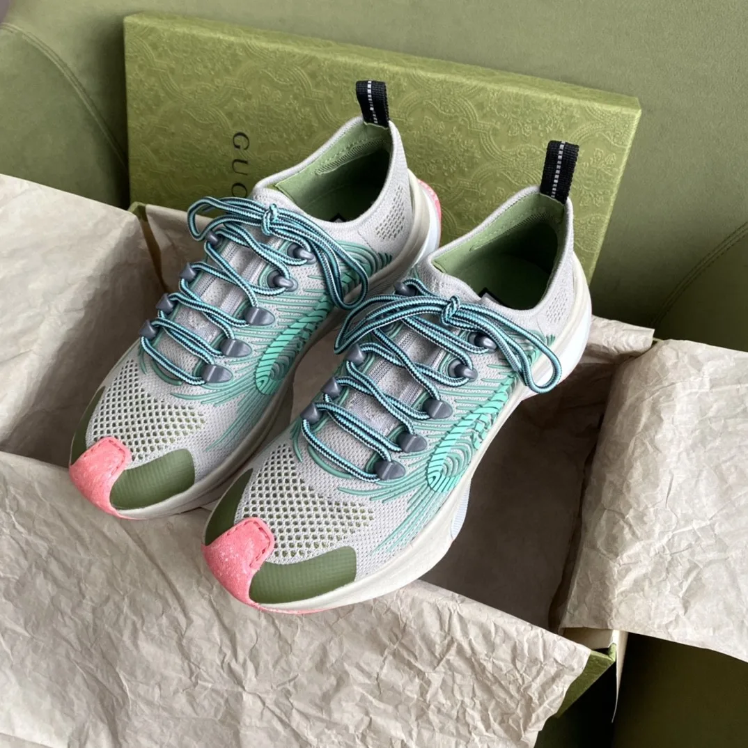 Gucci Run Men’s Sneaker Gray Orange - Image 5