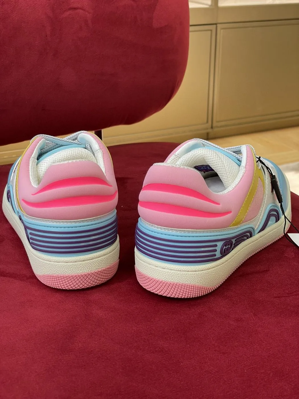 Gucci Women’s Sneaker Gucci Basket Donna Light Blue Demetra - Image 3
