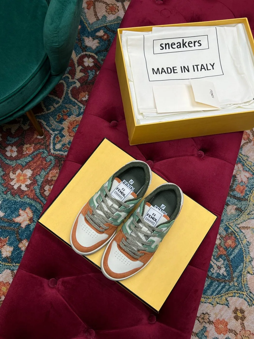Fendi Match Low Tops In Amaranth 8E8252AI1NF1H1E - Image 3