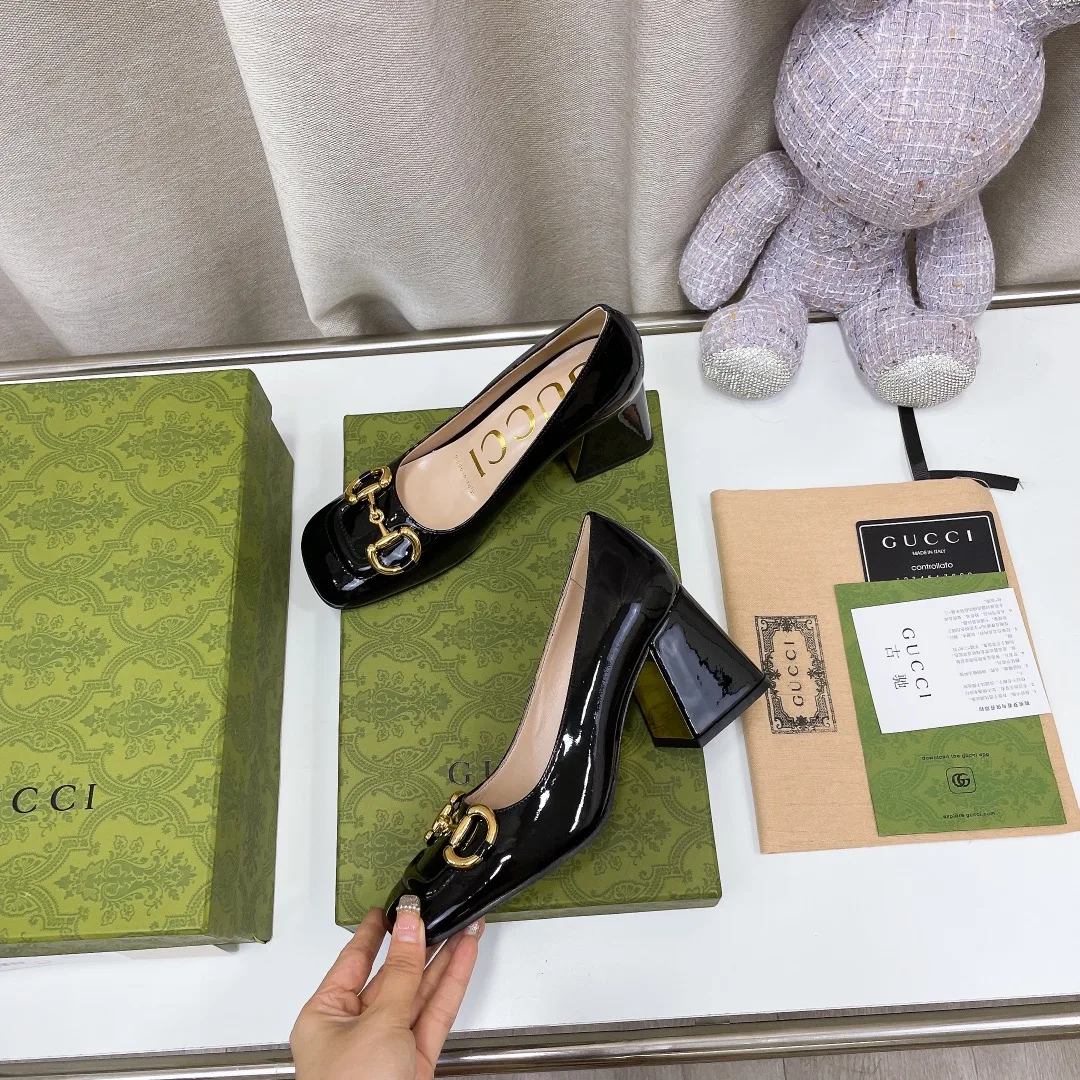 Gucci Women’s Mid-Heel Slingback With Horsebit Black GG - Image 3