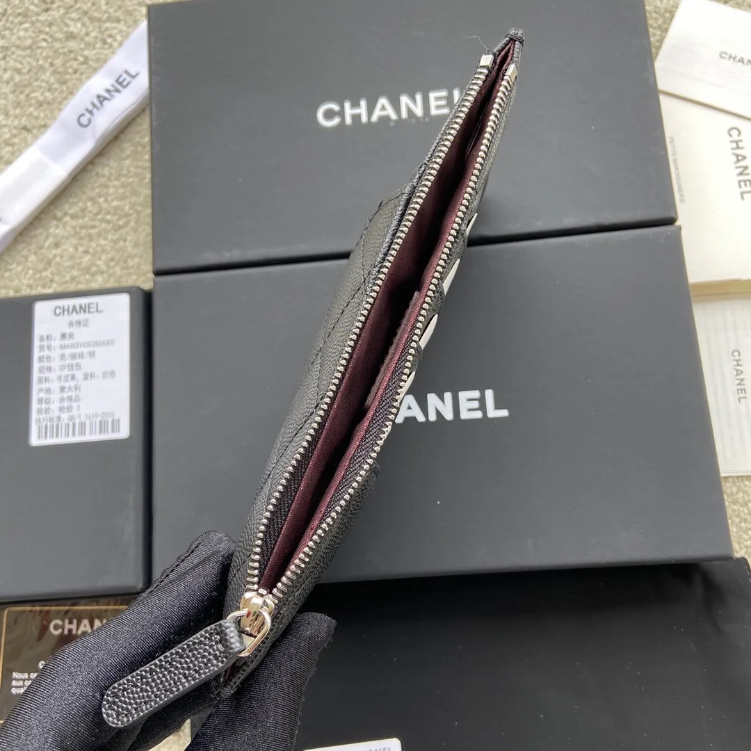 Chanel CO-CO Mini Pouch Wallet / Silver Hardware Black - Image 7