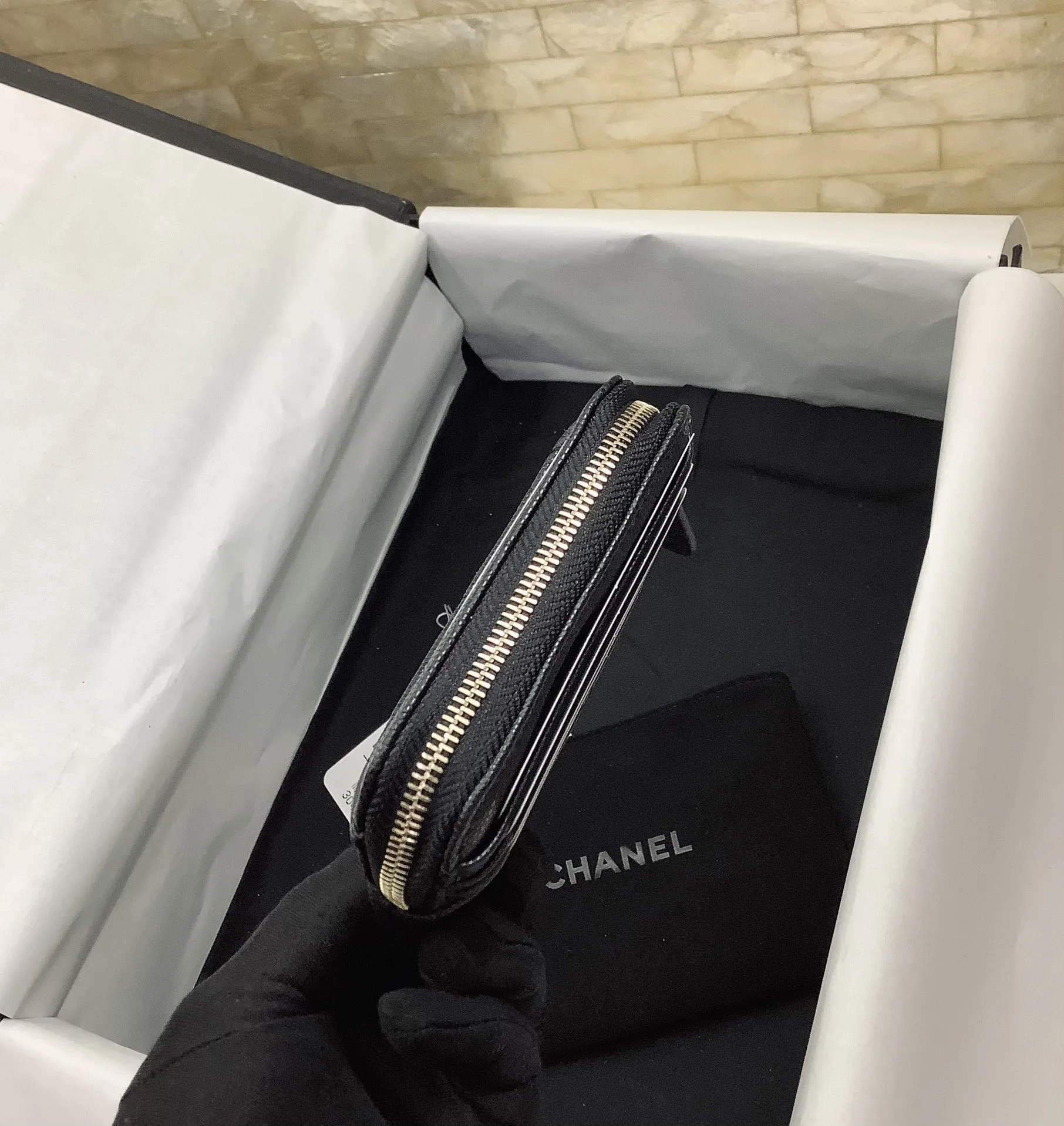 Chanel CO-CO Classic Card Holder / Gold Hardware Black - Image 4