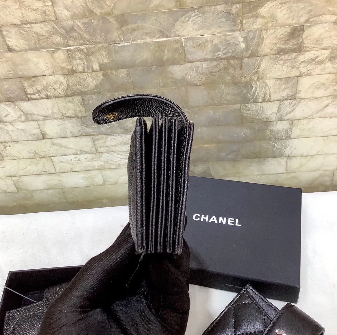Chanel CO-CO Card Holder Wallet Black Gold Hardware / - Image 4