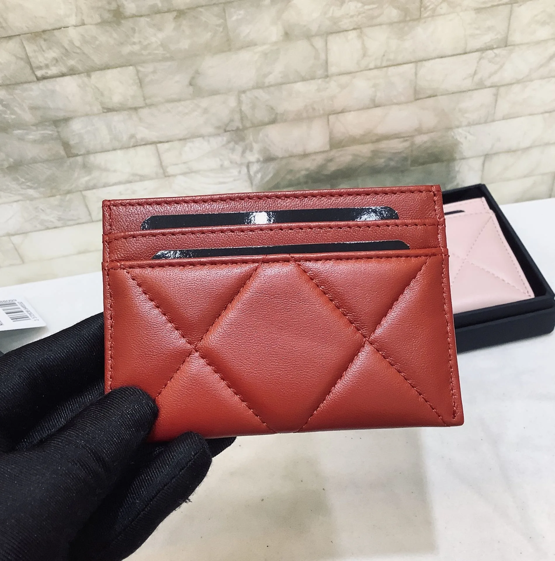 Chanel CO-CO 19 Card Holder Wallet / Gold Toned Hardware Red - Image 4