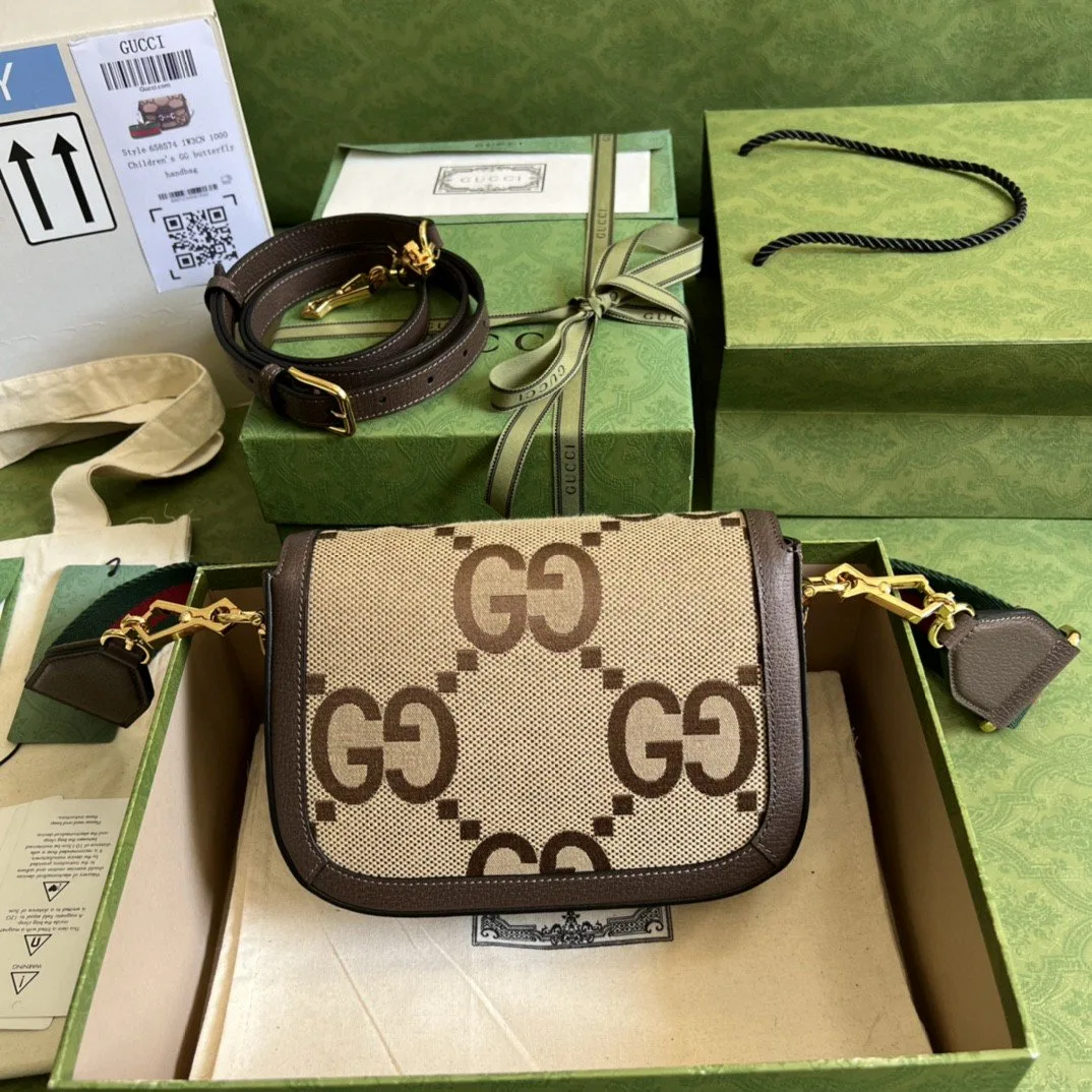 Gucci Horsebit 1955 Jumbo Mini Bag Camel And Ebony Jumbo GG Canvas / - Image 3