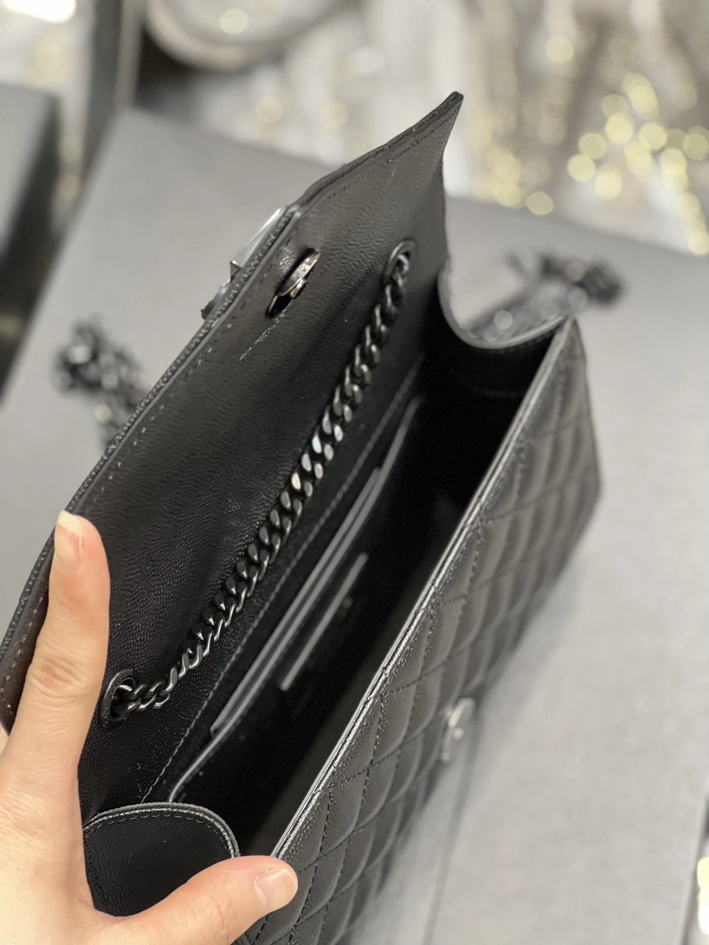 Alternative view of Saint Laurent Small Bag Black In Mix Matelasse / YSL