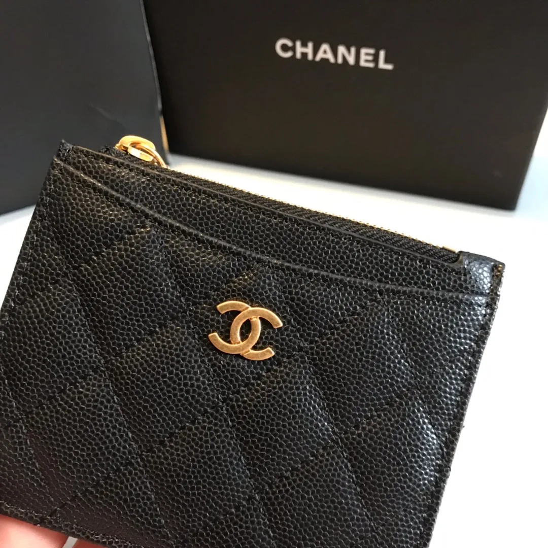 Chanel Flat Card Holder Black Bag / - Image 4