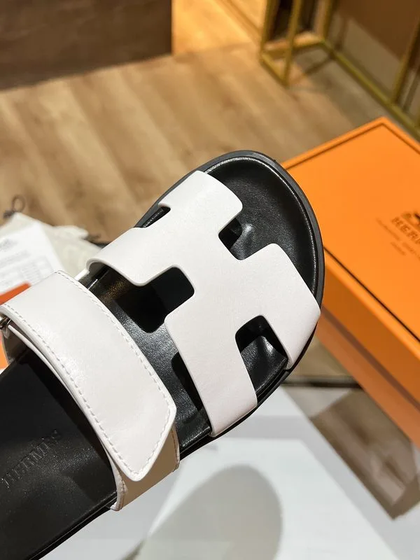 Hermes Chypre Sandal Black/White , Womens Shoes - Image 5