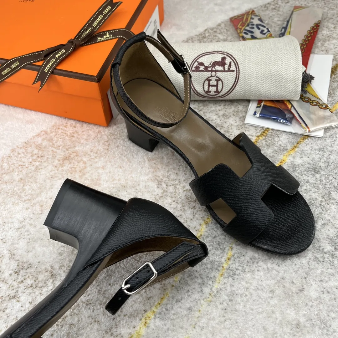 Hermes Encens 50 Sandal Black - Image 5