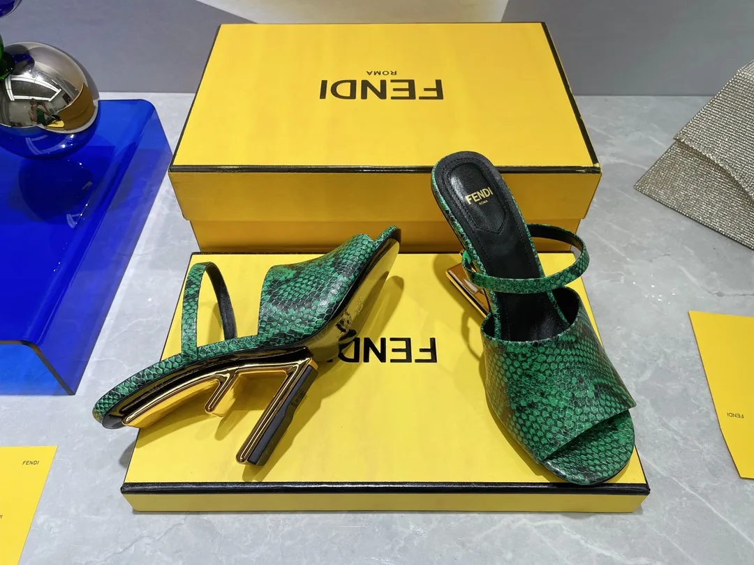 Alternative view of Fendi First Green Python High-Heeled Sandals