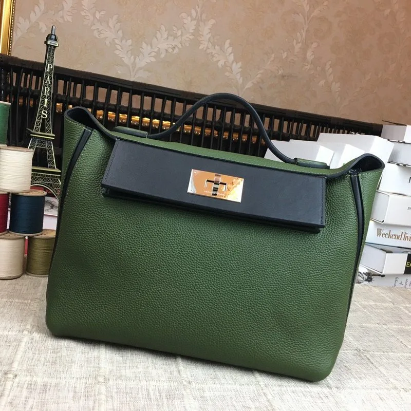 Hermes Clemence Swift Green Silver Hardware - Image 8