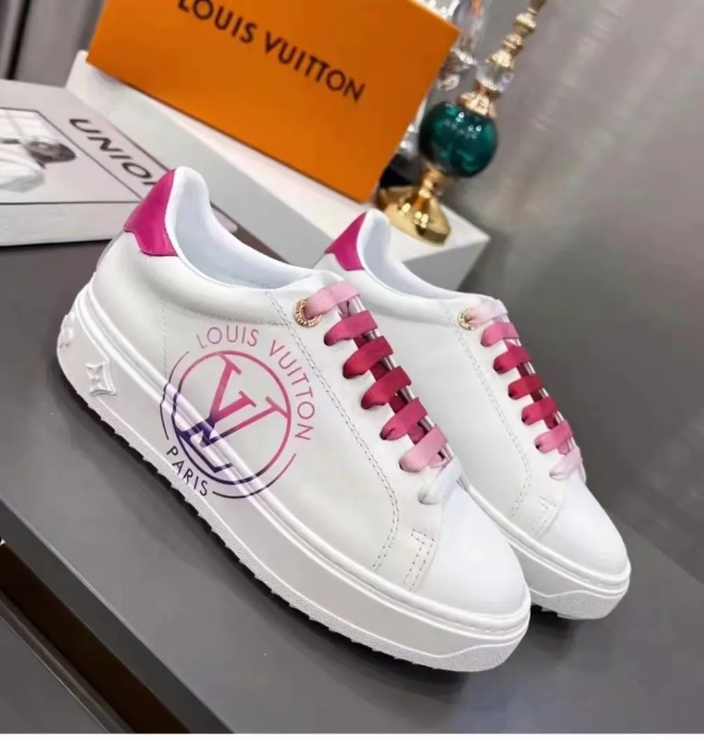 Louis Vuitton Time Out Sneaker Fuchsia Pink LV 1AA1BN - Image 6