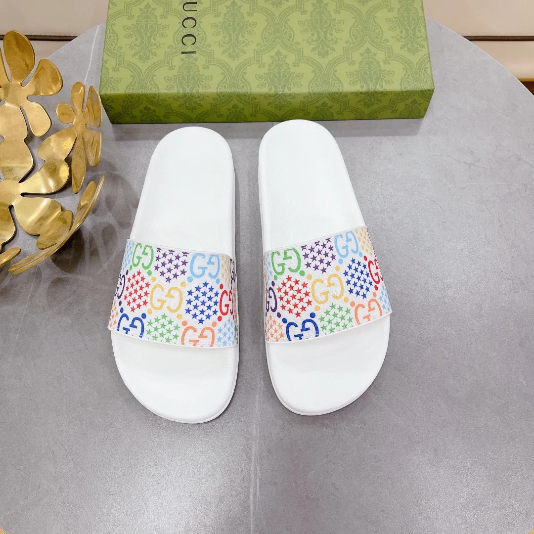 Gucci Women’s GG Slide Sandal With Stars White - Image 7